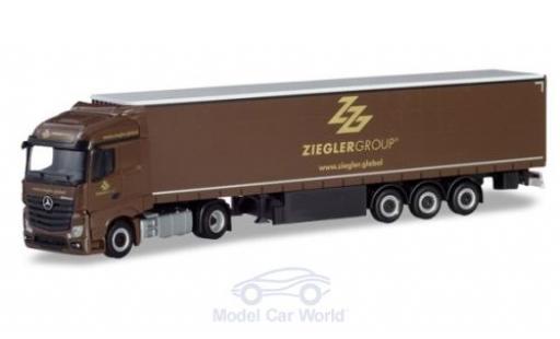 Mercedes Actros 1/87 Herpa Streamspace Ziegler Group Gardinenplanen-Sattelzug modellino in miniatura