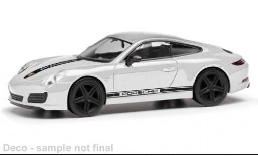Porsche 991 4S 1/87 Herpa 911  Carrera silber 1:87 modellino in miniatura