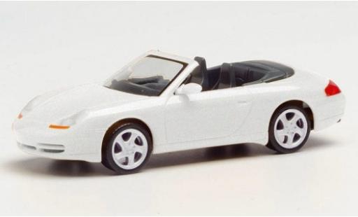 Porsche 996 1/87 Herpa 911 () Carrera 4 Cabriolet metallico bianco modellino in miniatura