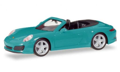 Porsche 911 1/87 Herpa Carrera 2 Cabriolet blu modellino in miniatura