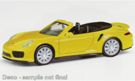 Porsche 911 1/87 Herpa Turbo Cabriolet giallo modellino in miniatura