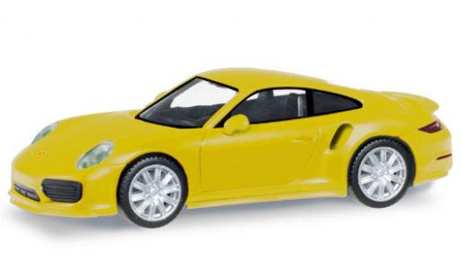 Porsche 911 1/87 Herpa Turbo giallo modellino in miniatura