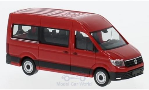 Volkswagen Crafter 1/87 Herpa Bus HD rosso modellino in miniatura