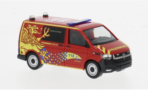 Volkswagen T6 1/87 Herpa .1 Bus Feuerwehr Rostock 1:87 modellino in miniatura