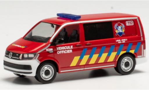 Volkswagen T6 1/87 Herpa Halbbus Feuerwehr Lüttich (B) modellino in miniatura