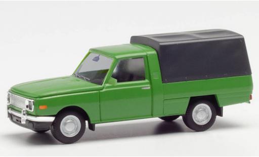 Wartburg 353 1/87 Herpa Trans verde 1966 avec toile modellino in miniatura