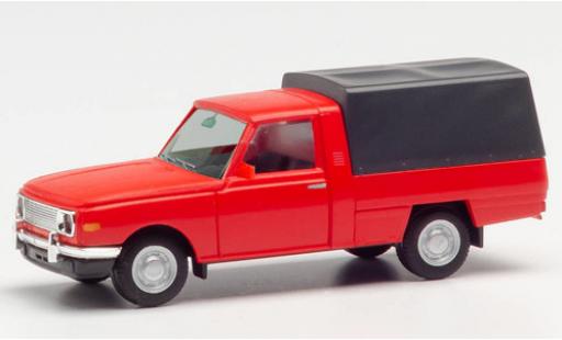 Wartburg 353 1/87 Herpa Trans rosso 1966 avec toile modellino in miniatura