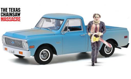 Chevrolet C-10 1/18 Highway 61 blu The Texas Chainsaw Massacre 1971 mit Leatherface Figur modellino in miniatura