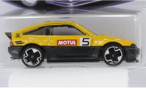 Honda CR-X 1/64 Hot Wheels gelb/schwarz 1985 1:64 modellino in miniatura