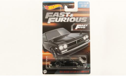 Nissan Skyline 1/64 Hot Wheels 2000 GT-R (KPGC110) nero rapide & Furious 1971 modellino in miniatura