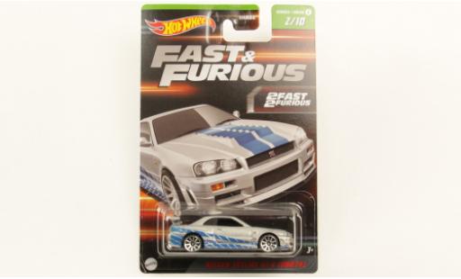 Nissan Skyline 1/64 Hot Wheels GT-R (R34) d/Décorer rapide & Furious modellino in miniatura