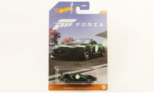 Jaguar F-Type 1/64 Hot Wheels Project 7 metallise gr&uuml;n Forza 2015 1:64 modellino in miniatura