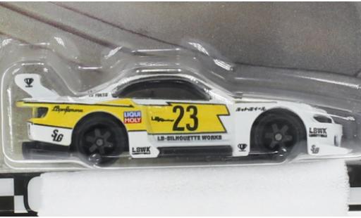 Nissan Silvia 1/64 Hot Wheels Premium (S15) LB-Super Silhouette bianco/giallo modellino in miniatura