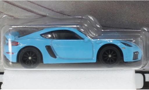 Porsche Cayman GT4 1/64 Hot Wheels Premium 718 blu clair modellino in miniatura