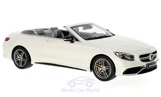 Mercedes Classe S 1/18 GT Spirit AMG S 63 Cabriolet bianco modellino in miniatura