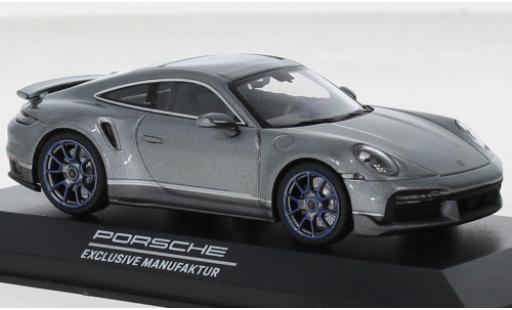 Porsche 992 Turbo s 1/43 Minichamps 911  Turbo S Exclusive Embraer grigio modellino in miniatura