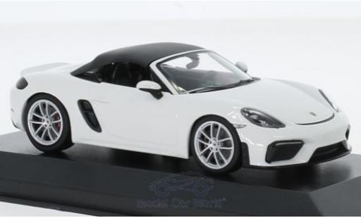 Porsche Boxster 1/43 Minichamps 718 (982) Spyder bianco 2019 modellino in miniatura