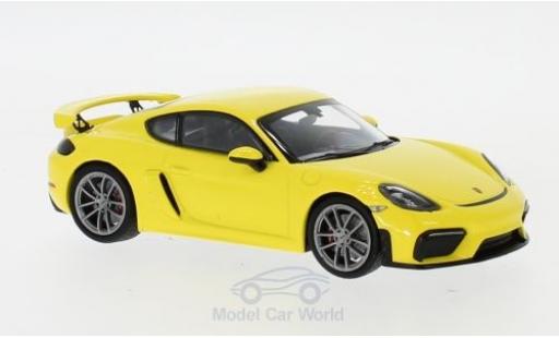 Porsche Cayman 1/43 Minichamps 718 (982) GT4 giallo 2019 modellino in miniatura