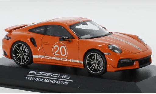 Porsche 992 Turbo s 1/43 Minichamps 911 () Turbo S orange China 20th Anniversary modellino in miniatura
