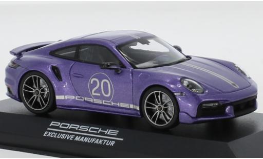 Porsche 992 Turbo s 1/43 Minichamps 911 () Turbo S metallico porpora China 20th Anniversary modellino in miniatura