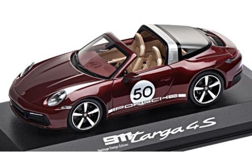 Porsche 911 1/43 Minichamps Targa 4S metallico rosso/Dekor No.50 Heritage Design Edition modellino in miniatura