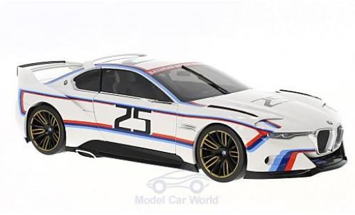 Bmw 3.0 S 1/18 Norev CSL Hommage R bianco 2015 No.25 Pebble Beach modellino in miniatura