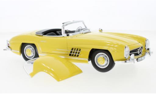Mercedes 300 1/18 Norev SL Roadster (W198 II) giallo modellino in miniatura