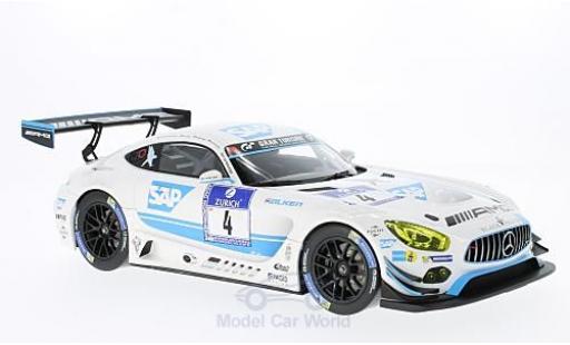 Mercedes AMG GT 1/18 Norev 3 No.4 Black Falcon SAP 24h Nürburgring 2016 A.Christodoulou/M.Metzger/B.Schneider/M.Engel modellino in miniatura