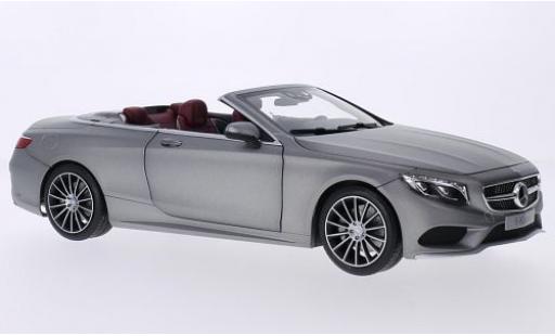 Mercedes Classe S 1/18 Norev Cabriolet (A127) grigio Softtop couché avec modellino in miniatura