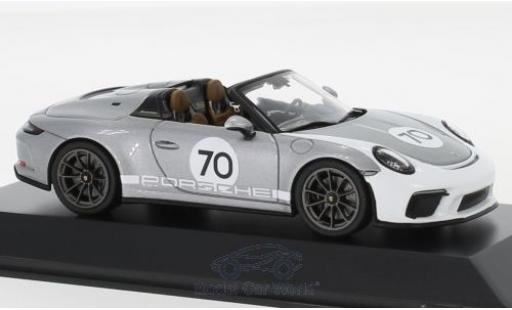 Porsche 992 Speedster 1/43 Spark 911 (991 II) Speedster grigio/bianco 2019 #70 Heritage Design Package modellino in miniatura