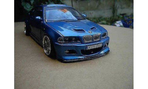 Bmw M3 coupe 1/18 Autoart tuning E46 kit carrosserie blu metallized modellini auto