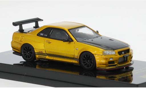 Nissan Skyline 1/64 INNO64 GT-R R34 gold/carbon 2024 1:64 modellino in miniatura