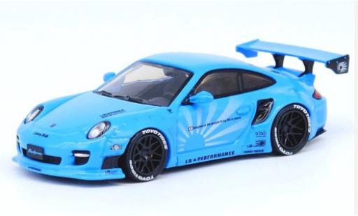 Porsche 997 1/64 INNO64 911 () Liberty Walk blu modellino in miniatura