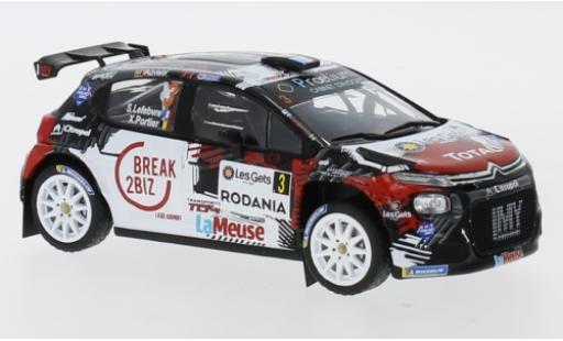 Citroen C3 1/43 IXO R5 No.3 MV Racing Rally Condroz 2018 S.Lefebvre/X.Portier modellino in miniatura