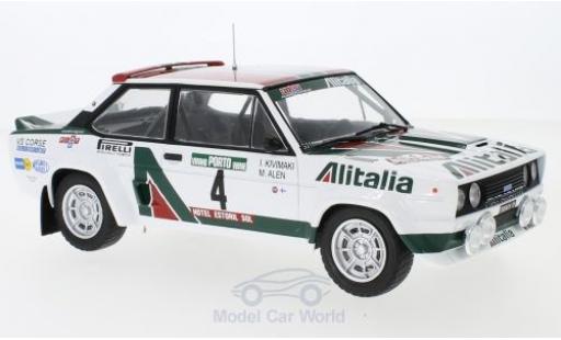 Fiat 131 1/18 IXO Abarth No.4 Rallye WM Rallye Portugal 1978 M.Alen/I.Kivimaki modellino in miniatura