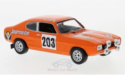 Ford Capri 1/43 IXO MkI No.203 Jägermeister Rally Monte Carlo 1973 E.Schimpf/E.-J.Zauner modellino in miniatura