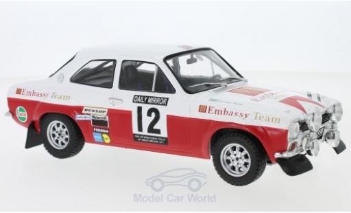 Ford Escort 1/18 IXO MK1 RS 1600 No.12 Embassy RAC Rallye 1971 H.Mikkola/G.Palm modellino in miniatura