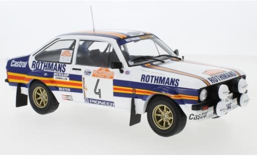Ford Escort 1/18 IXO MKII RS 1800 No.4 Rothmans Rallye WM Rally San Remo 1980 A.Vatanen/D.Richards modellino in miniatura