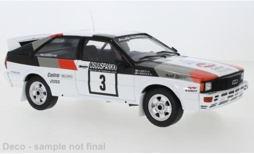 Audi Quattro 1/18 IXO No.3 1000 Lakes Rally 1982 modellino in miniatura