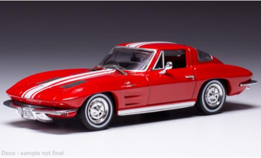 Chevrolet Corvette 1/43 IXO Stingray rosso/bianco 1963 modellino in miniatura