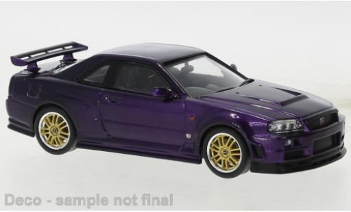 Nissan Skyline 1/43 IXO GT-R R34 metallise lila 2002 modellino in miniatura