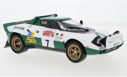 Lancia Stratos 1/18 IXO HF No.7 Alitalia Rallye WM Rally San Remo 1975 R.Pinto/A.Bernacchini modellino in miniatura