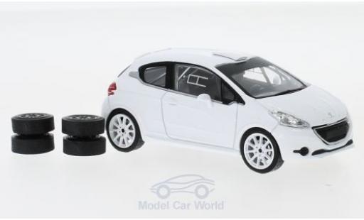 Peugeot 208 1/43 IXO R2 bianco 2013 Plain Body Version inklusive 4 Ersatzräder modellino in miniatura