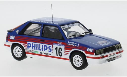 Renault 11 1/43 IXO Turbo No.16 Philips Rallye WM Tour de Corse 1987 A.Oreille/S.Oreille modellino in miniatura