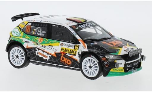 Skoda Fabia 1/43 IXO R5 EVO No.18 Metior Sports Rallye Condroz 2019 C. De Cecco/J.Humblet modellino in miniatura