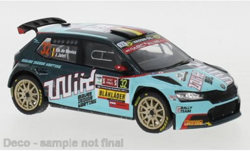 Skoda Fabia 1/43 IXO Rally 2 EVO No.32 Rally Ypres 2021 G.de Mevius/J.Jalet modellino in miniatura