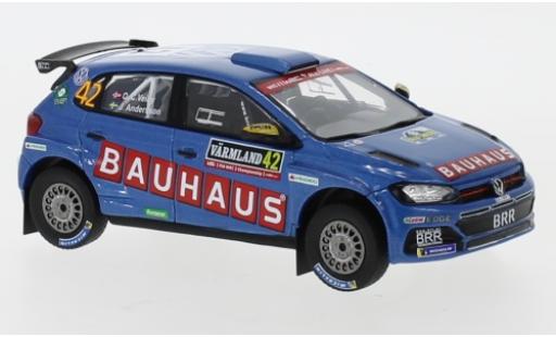 Volkswagen Polo 1/43 IXO GTI R5 No.42 Bauhaus Rallye WM Rallye Schweden 2019 O.Veiby/J.Andersson modellino in miniatura