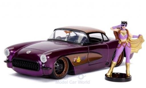 Chevrolet Corvette 1/24 Jada Toys C2 Batgirl 1957 mit Figur DC Comics Bombss modellino in miniatura