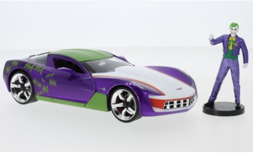 Chevrolet Corvette 1/24 Jada Toys Stingray Joker 2009 avec figurine modellino in miniatura