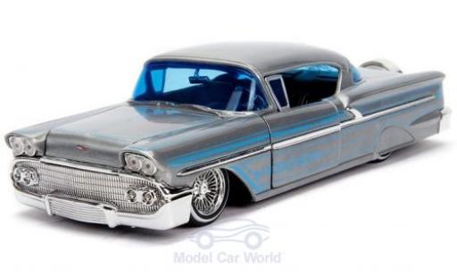 Chevrolet Impala 1/24 Jada Toys Hardtop grigio/blu 1958 modellino in miniatura